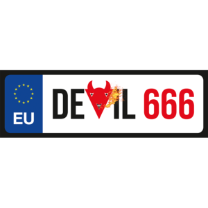 Devil 666 egyedi vicces rendszámtábla termék minta