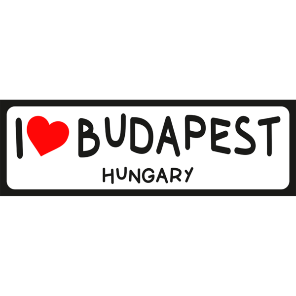I love Budapest egyedi vicces rendszámtábla termék minta