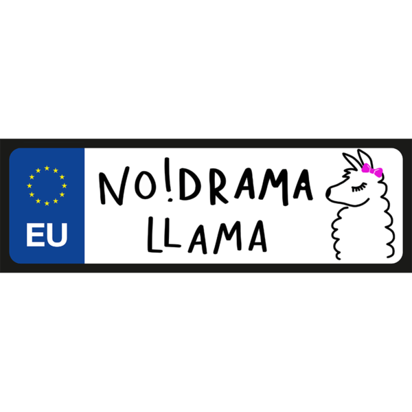 No drama llama1 egyedi vicces rendszámtábla termék minta