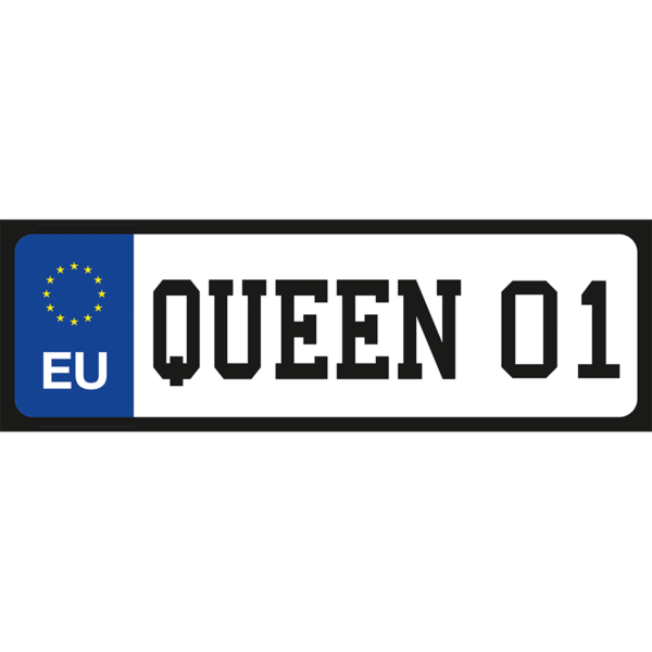 Queen 01 egyedi vicces rendszámtábla termék minta