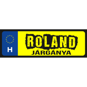 Roland járgánya neves feliratú rendszámtábla termék minta