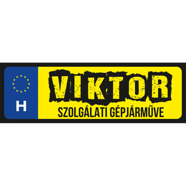 Viktor szolgálati gépjárműve neves feliratú rendszámtábla termék minta