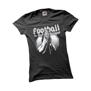 Football is my religion vicces női póló termék minta
