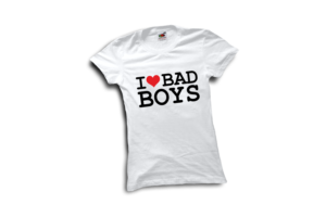 I love bad boys női póló termék minta