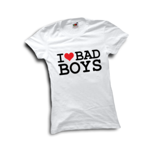 I love bad boys női póló termék minta