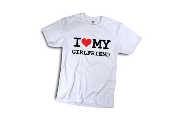 I love my girlfriend2 férfi fekete póló minta termék kép
