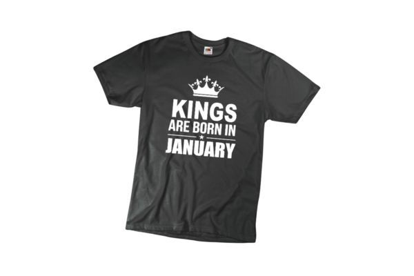 Kings are born in January születésnapi férfi póló termék minta