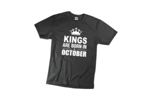 Kings are born in October születésnapi férfi póló termék minta