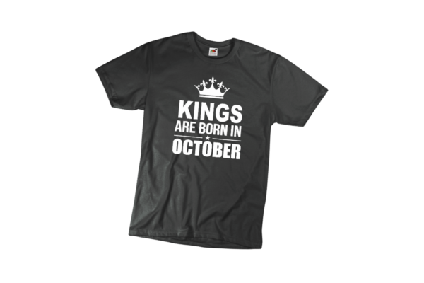 Kings are born in October születésnapi férfi póló termék minta