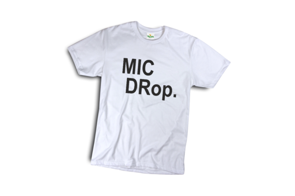 Mic drop férfi fekete póló minta termék kép