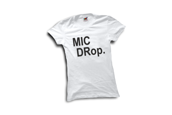 Mic drop női fekete póló minta termék kép