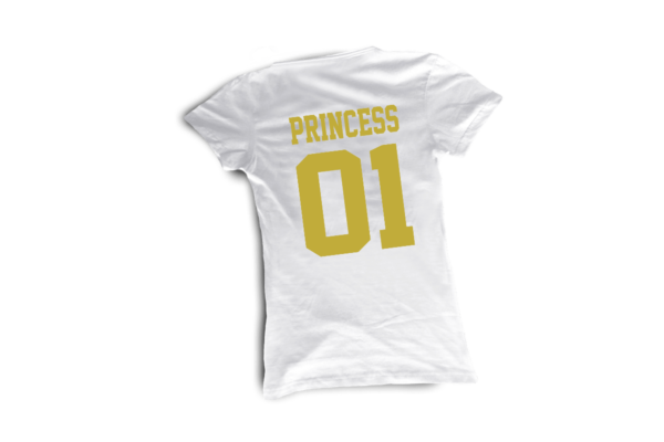 Princess 01 női fehér-arany póló minta termék kép
