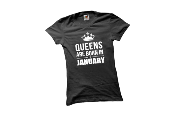 Queens are born in January születésnapi női póló termék minta