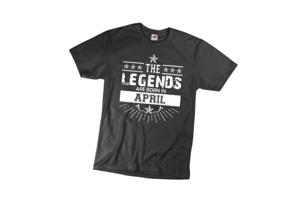The legends are born in April születésnapi férfi póló termék minta