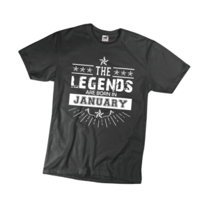 The legends are born in January születésnapi férfi póló termék minta