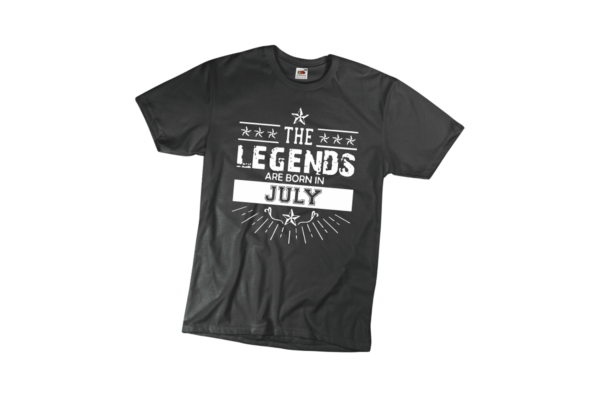 The legends are born in July születésnapi férfi póló termék minta