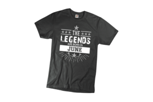 The legends are born in June születésnapi férfi póló termék minta