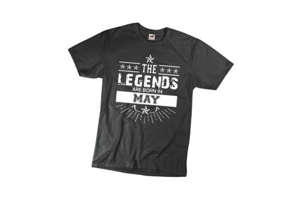The legends are born in May születésnapi férfi póló termék minta