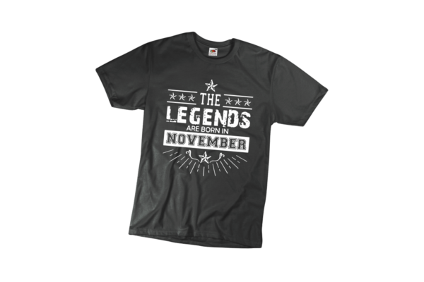 The legends are born in November születésnapi férfi póló termék minta
