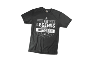The legends are born in October születésnapi férfi póló termék minta