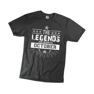 The legends are born in October születésnapi férfi póló termék minta