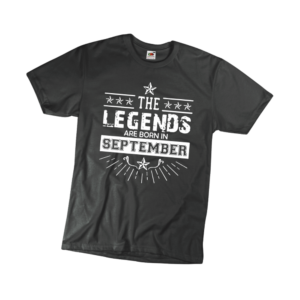 The legends are born in September születésnapi férfi póló termék minta