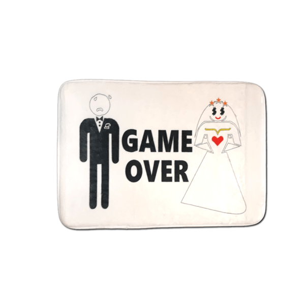 Game Over vicces fürdőszoba szőnyeg termék minta