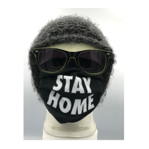 Stay Home Fekete mintás szájmaszk termék kép